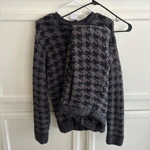 Skims Cozy Knit Pullover and Joggers Onyx Houndstooth